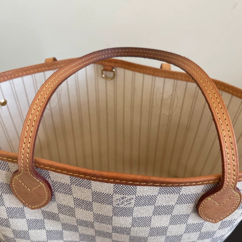 LOUIS VUITTON Neverfull PM Damier Azur LUXE DE SECONDE MAIN AUTHENTIQUE. SAC DE LUXE LV
