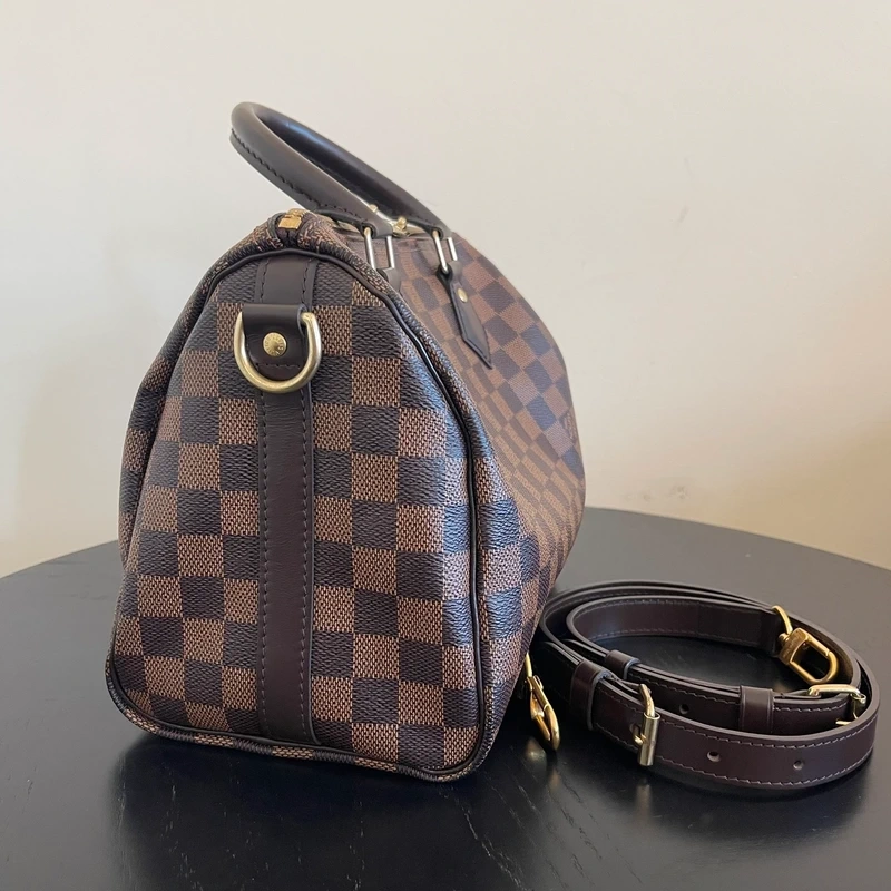 Louis Vuitton speedy 25 bandoulière damier ébène LUXE DE SECONDE MAIN AUTHENTIQUE. SAC DE LUXE LV ENTRUPY CERTIFICATE