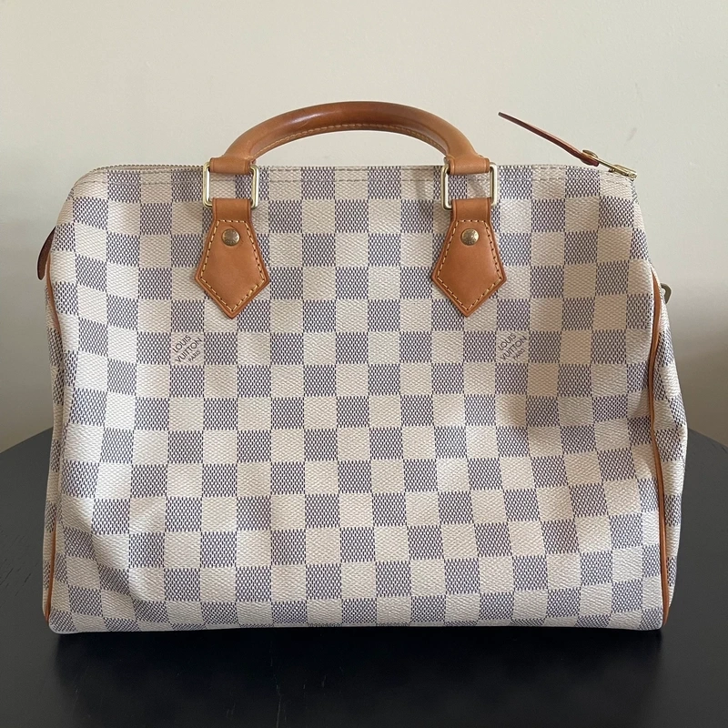 LOUIS VUITTON speedy 30 damier azur LUXE DE SECONDE MAIN AUTHENTIQUE. SAC DE LUXE LV ENTRUPY CERTIFICATE