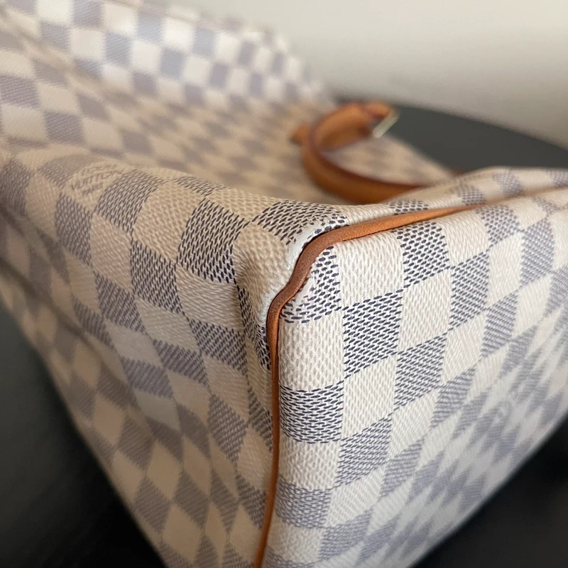 LOUIS VUITTON speedy 30 damier azur LUXE DE SECONDE MAIN AUTHENTIQUE. SAC DE LUXE LV ENTRUPY CERTIFICATE