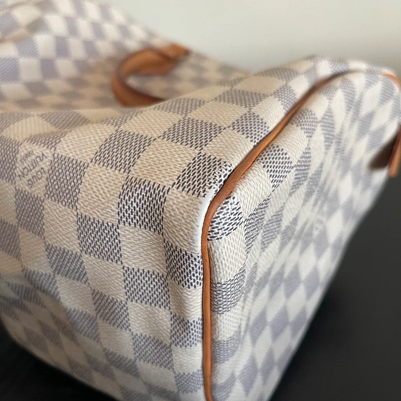 LOUIS VUITTON speedy 30 damier azur LUXE DE SECONDE MAIN AUTHENTIQUE. SAC DE LUXE LV ENTRUPY CERTIFICATE