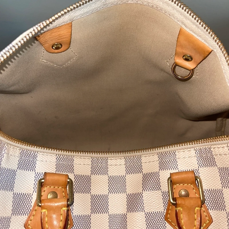 LOUIS VUITTON speedy 30 damier azur LUXE DE SECONDE MAIN AUTHENTIQUE. SAC DE LUXE LV ENTRUPY CERTIFICATE