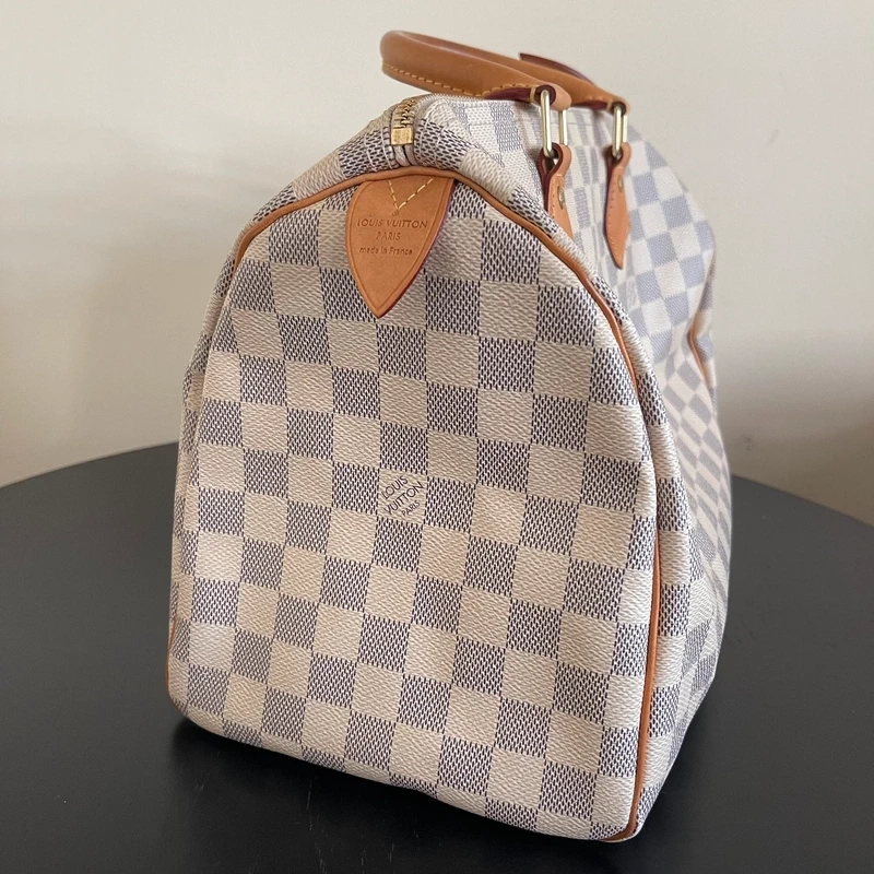 LOUIS VUITTON speedy 30 damier azur LUXE DE SECONDE MAIN AUTHENTIQUE. SAC DE LUXE LV ENTRUPY CERTIFICATE