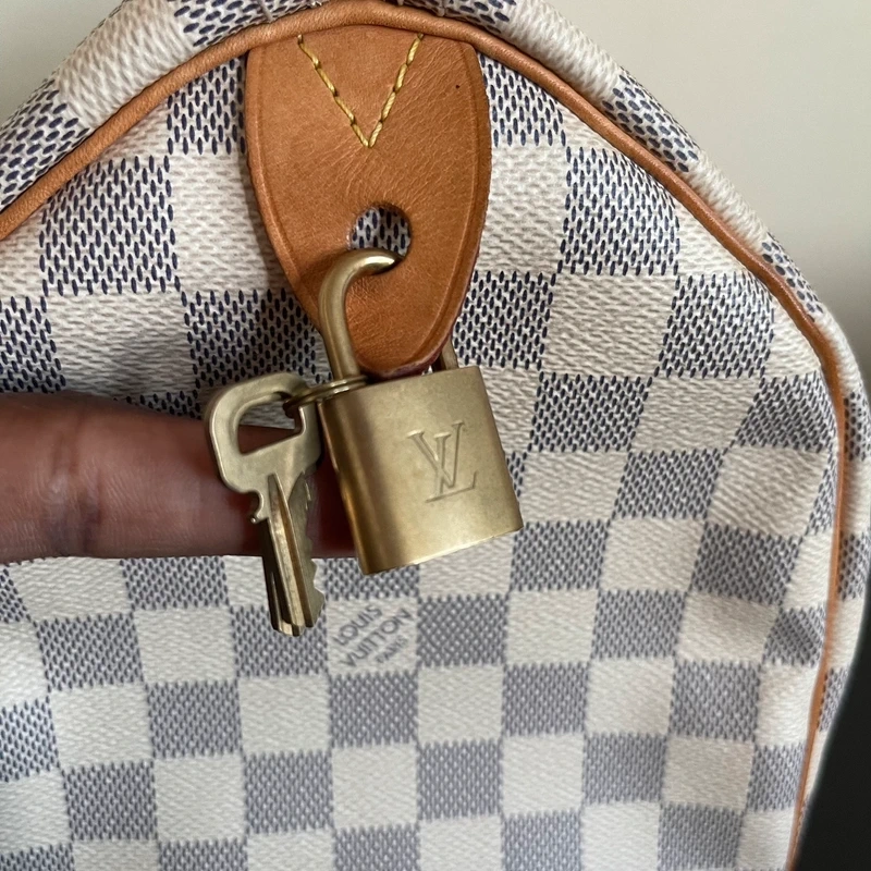 LOUIS VUITTON speedy 30 damier azur LUXE DE SECONDE MAIN AUTHENTIQUE. SAC DE LUXE LV ENTRUPY CERTIFICATE