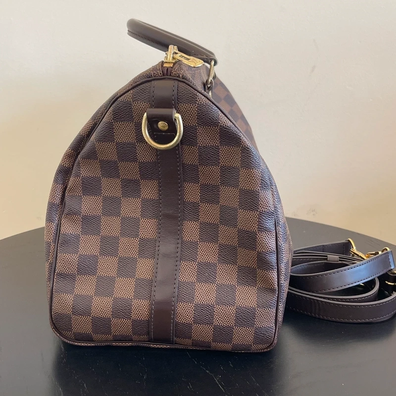 LOUIS VUITTON speedy 35 bandoulière damier ébène LUXE DE SECONDE MAIN AUTHENTIQUE. SAC DE LUXE LV