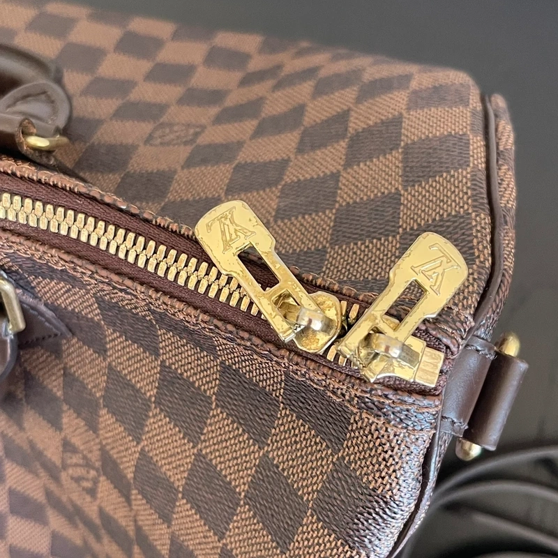 LOUIS VUITTON speedy 35 bandoulière damier ébène LUXE DE SECONDE MAIN AUTHENTIQUE. SAC DE LUXE LV