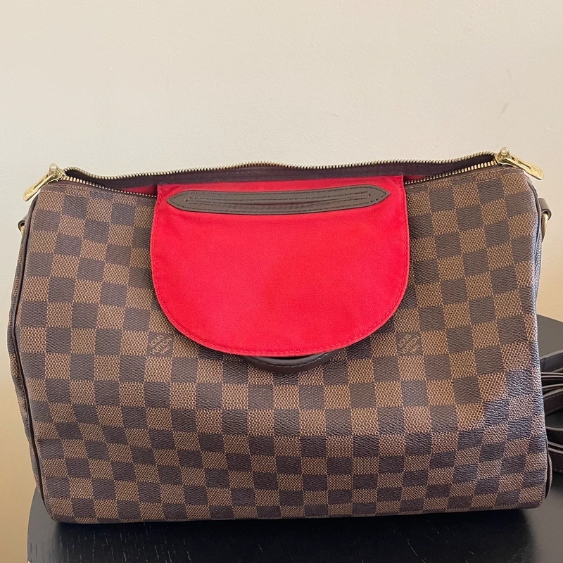 LOUIS VUITTON speedy 35 bandoulière damier ébène LUXE DE SECONDE MAIN AUTHENTIQUE. SAC DE LUXE LV