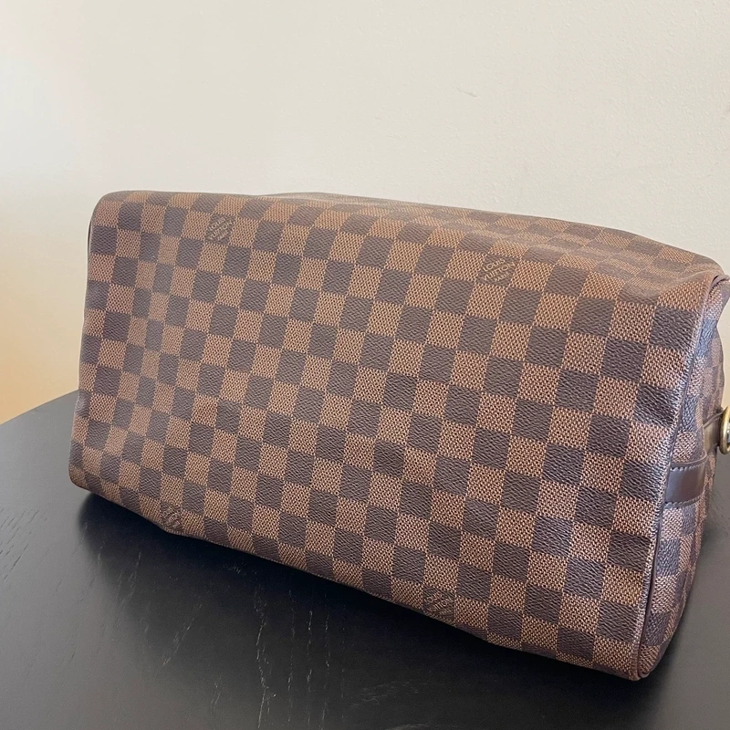 LOUIS VUITTON speedy 35 bandoulière damier ébène LUXE DE SECONDE MAIN AUTHENTIQUE. SAC DE LUXE LV