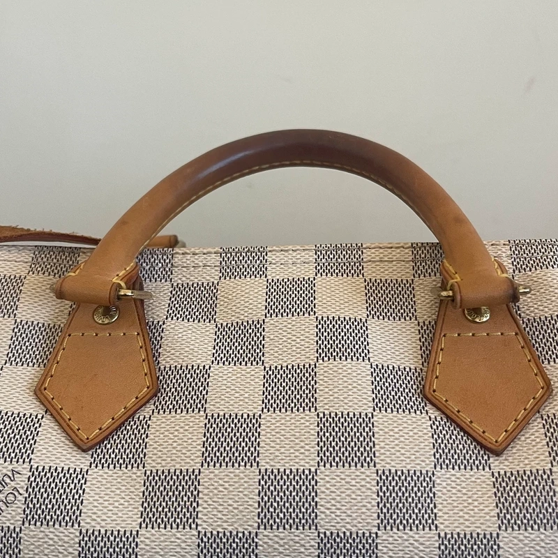 LOUIS VUITTON speedy 35 damier azur. SAC DE LUXE AUTHENTIQUE. SAC DE LUXE DE SECONDE MAIN. CERTIFICAT D'AUTHENTICITE ENTRUPY