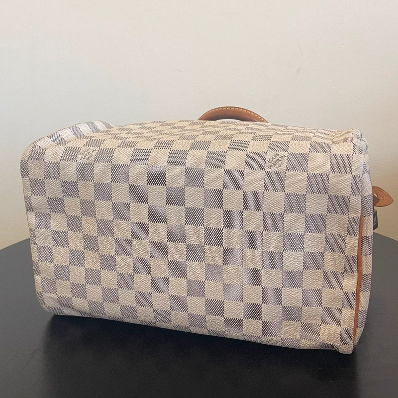 LOUIS VUITTON speedy 35 damier azur. SAC DE LUXE AUTHENTIQUE. SAC DE LUXE DE SECONDE MAIN. CERTIFICAT D'AUTHENTICITE ENTRUPY