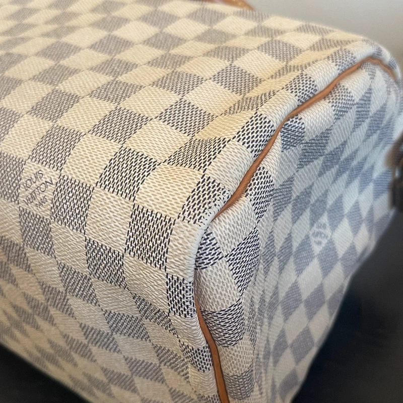 LOUIS VUITTON speedy 35 damier azur. SAC DE LUXE AUTHENTIQUE. SAC DE LUXE DE SECONDE MAIN. CERTIFICAT D'AUTHENTICITE ENTRUPY