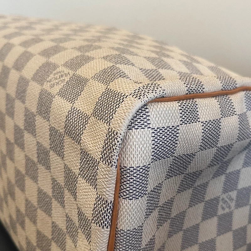 LOUIS VUITTON speedy 35 damier azur. SAC DE LUXE AUTHENTIQUE. SAC DE LUXE DE SECONDE MAIN. CERTIFICAT D'AUTHENTICITE ENTRUPY