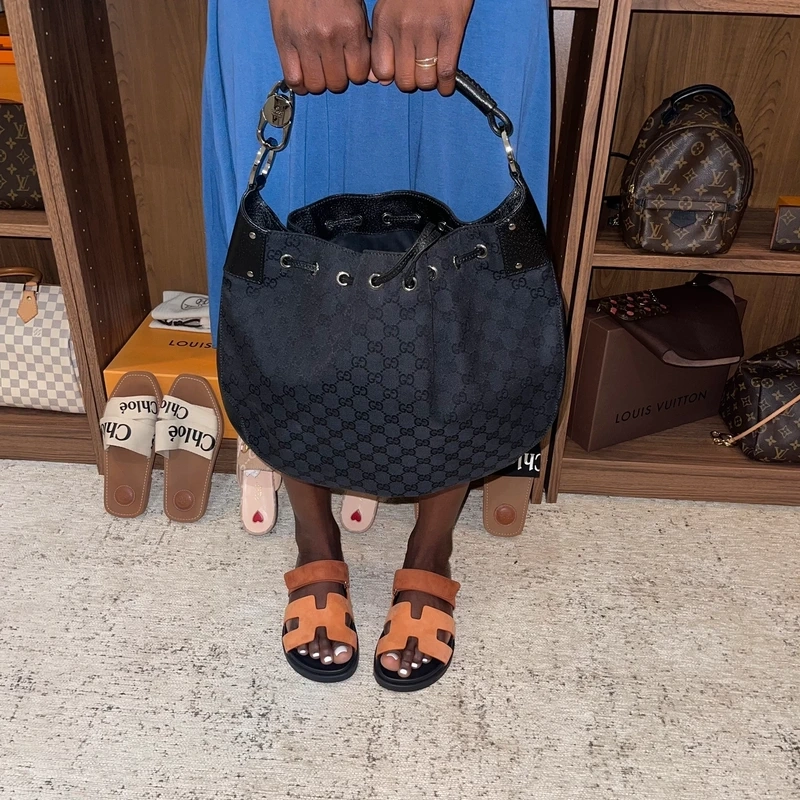 GUCCI sac hobo GG en toile guccissima et cuir noir SAC DE LUXE LV. LUXE DE SECONDE MAIN AUTHENTIQUE. ENTRUPY CERTIFICATE