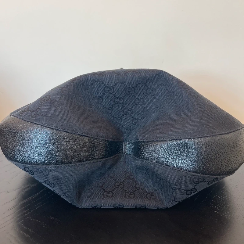 GUCCI sac hobo GG en toile guccissima et cuir noir SAC DE LUXE LV. LUXE DE SECONDE MAIN AUTHENTIQUE. ENTRUPY CERTIFICATE