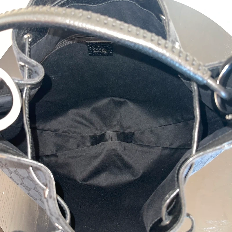 GUCCI sac hobo GG en toile guccissima et cuir noir SAC DE LUXE LV. LUXE DE SECONDE MAIN AUTHENTIQUE. ENTRUPY CERTIFICATE