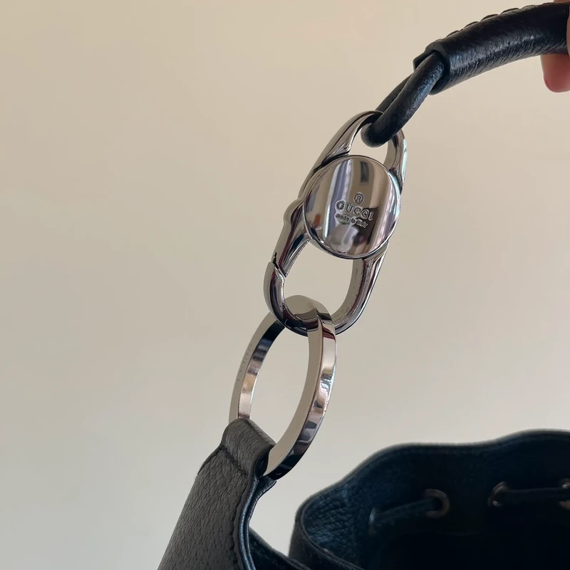 GUCCI sac hobo GG en toile guccissima et cuir noir SAC DE LUXE LV. LUXE DE SECONDE MAIN AUTHENTIQUE. ENTRUPY CERTIFICATE