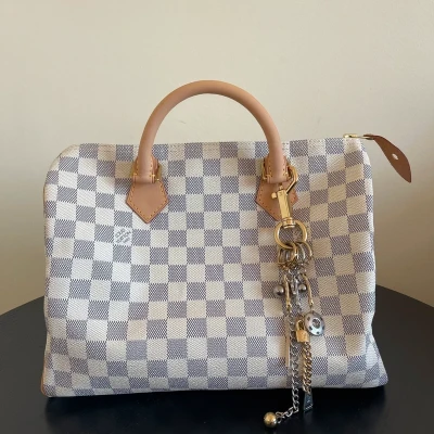 Louis Vuitton speedy 30 damier azur SAC DE LUXE LV. LUXE DE SECONDE MAIN AUTHENTIQUE. ENTRUPY CERTIFICATE