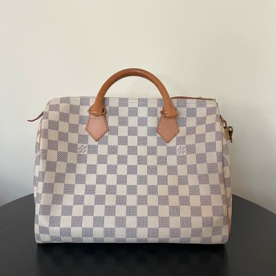 LOUIS VUITTON speedy 30 damier azur SAC DE LUXE LV. LUXE DE SECONDE MAIN AUTHENTIQUE. ENTRUPY CERTIFICATE