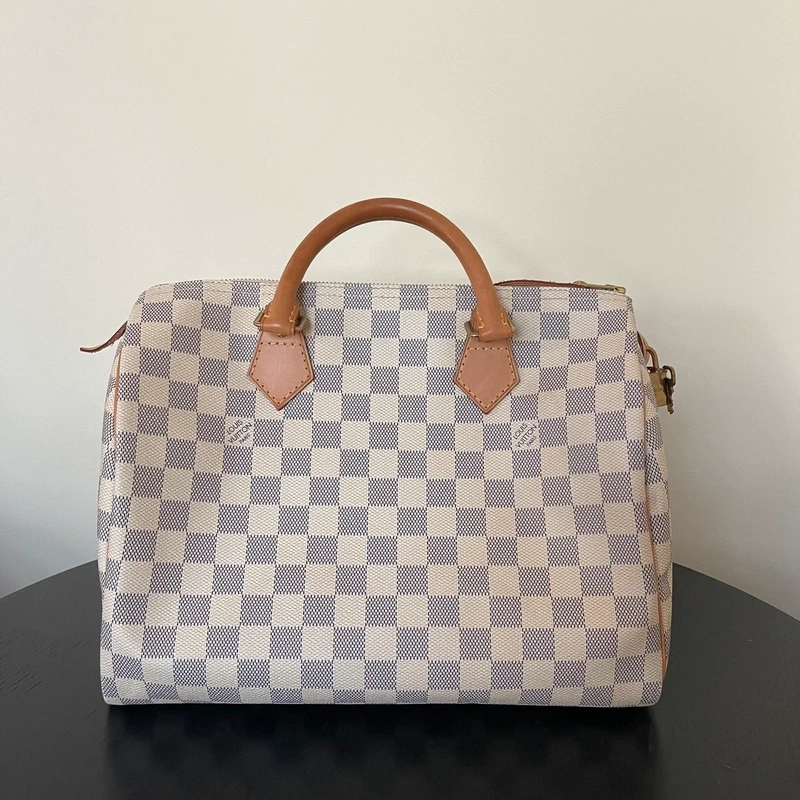 LOUIS VUITTON speedy 30 damier azur SAC DE LUXE LV. LUXE DE SECONDE MAIN AUTHENTIQUE. ENTRUPY CERTIFICATE