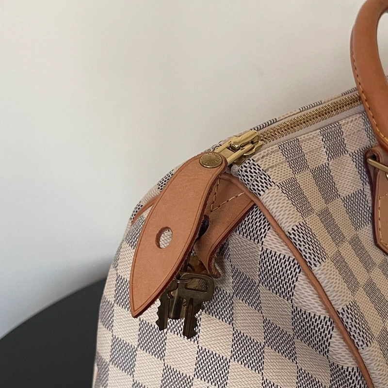 LOUIS VUITTON speedy 30 damier azur SAC DE LUXE LV. LUXE DE SECONDE MAIN AUTHENTIQUE. ENTRUPY CERTIFICATE