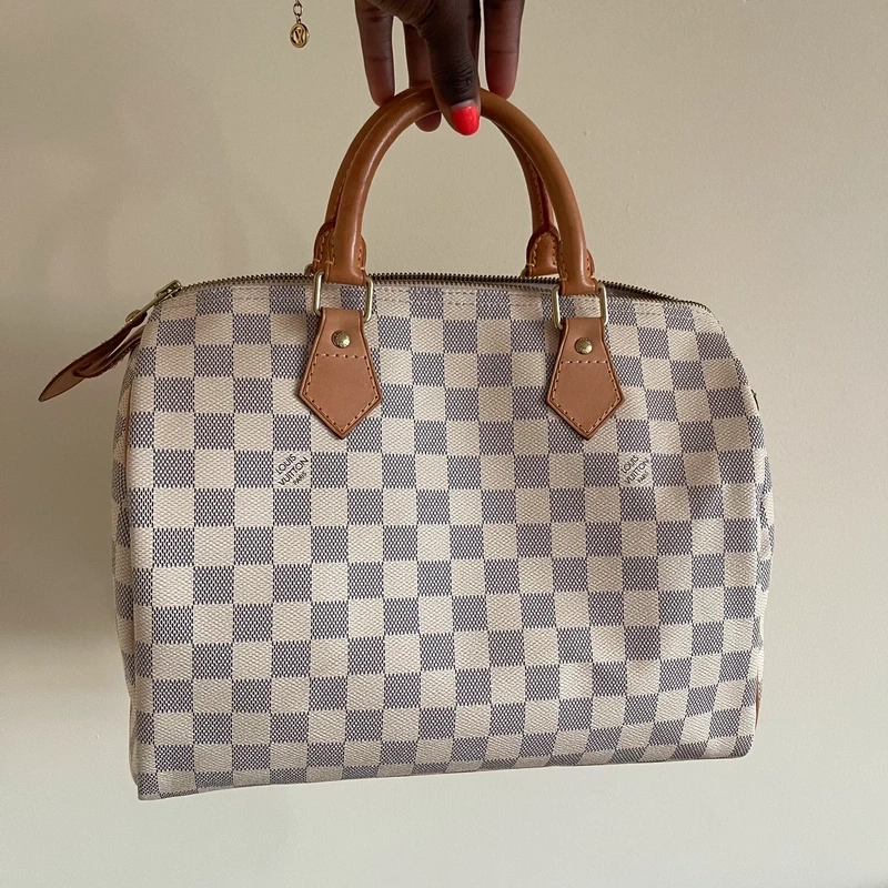 LOUIS VUITTON speedy 30 damier azur SAC DE LUXE LV. LUXE DE SECONDE MAIN AUTHENTIQUE. ENTRUPY CERTIFICATE