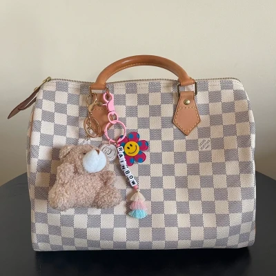 LOUIS VUITTON speedy 30 damier azur SAC DE LUXE LV. LUXE DE SECONDE MAIN AUTHENTIQUE. ENTRUPY CERTIFICATE