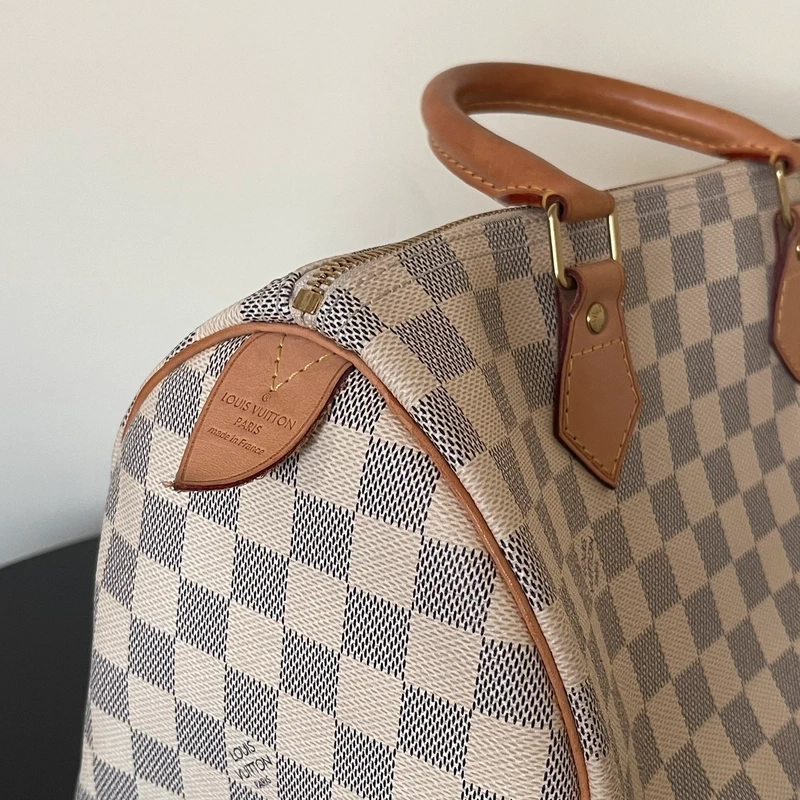 LOUIS VUITTON speedy 30 damier azur SAC DE LUXE LV. LUXE DE SECONDE MAIN AUTHENTIQUE. ENTRUPY CERTIFICATE