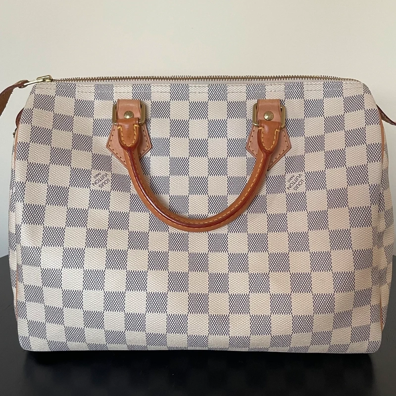 LOUIS VUITTON speedy 30 damier azur SAC DE LUXE LV. LUXE DE SECONDE MAIN AUTHENTIQUE. ENTRUPY CERTIFICATE