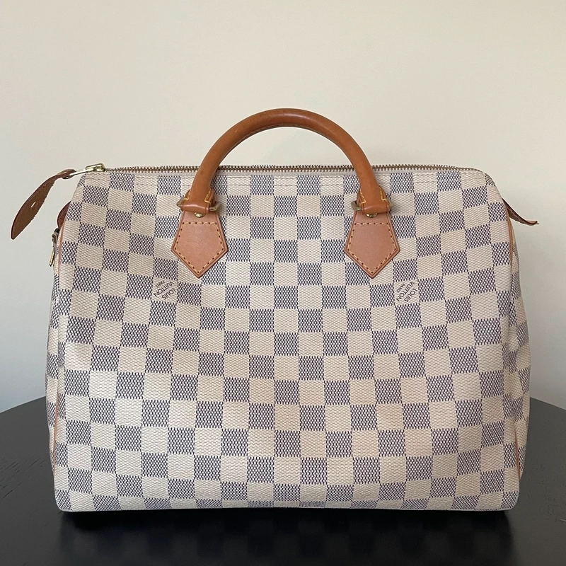 LOUIS VUITTON speedy 30 damier azur SAC DE LUXE LV. LUXE DE SECONDE MAIN AUTHENTIQUE. ENTRUPY CERTIFICATE