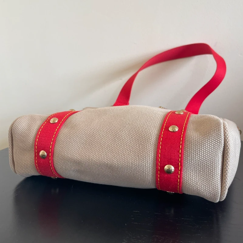 Louis Vuitton cabas antigua MM en toile beige SAC DE LUXE DE SECONDE MAIN AUTHENTIQUE. PETITE MAROQUINERIE DE LUXE. ENTRUPY CERTIFICATE