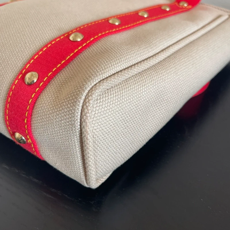 Louis Vuitton cabas antigua MM en toile beige SAC DE LUXE DE SECONDE MAIN AUTHENTIQUE. PETITE MAROQUINERIE DE LUXE. ENTRUPY CERTIFICATE