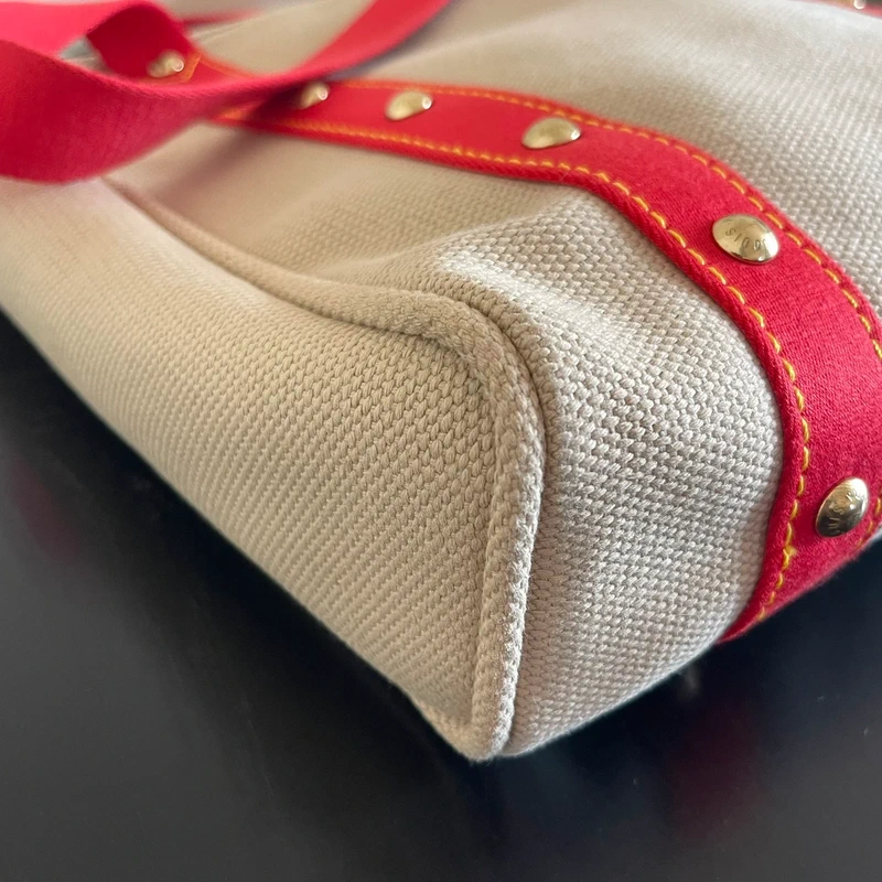 Louis Vuitton cabas antigua MM en toile beige SAC DE LUXE DE SECONDE MAIN AUTHENTIQUE. PETITE MAROQUINERIE DE LUXE. ENTRUPY CERTIFICATE