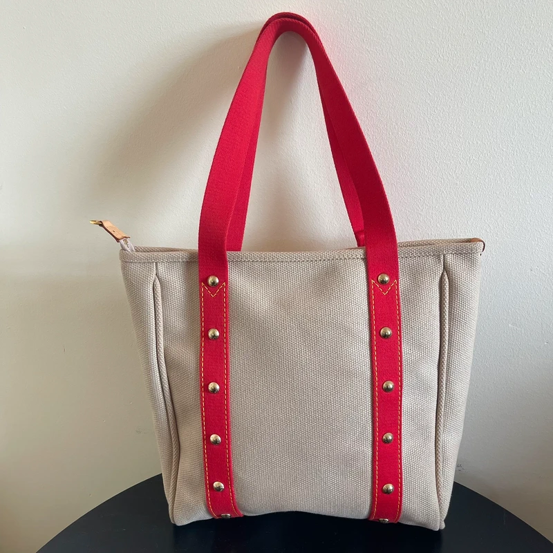 Louis Vuitton cabas antigua MM en toile beige SAC DE LUXE DE SECONDE MAIN AUTHENTIQUE. PETITE MAROQUINERIE DE LUXE. ENTRUPY CERTIFICATE