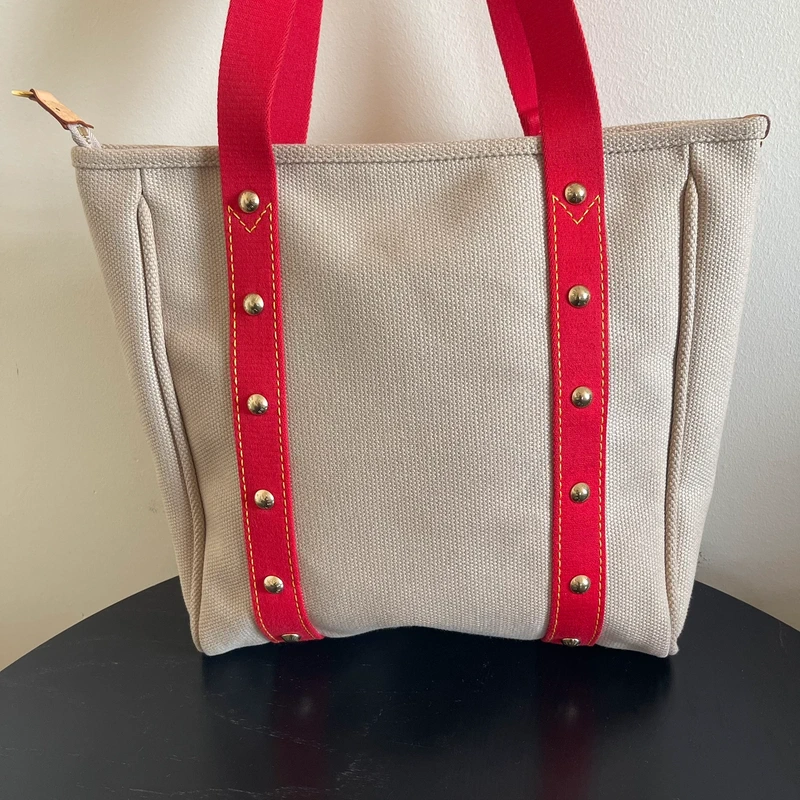Louis Vuitton cabas antigua MM en toile beige SAC DE LUXE DE SECONDE MAIN AUTHENTIQUE. PETITE MAROQUINERIE DE LUXE. ENTRUPY CERTIFICATE