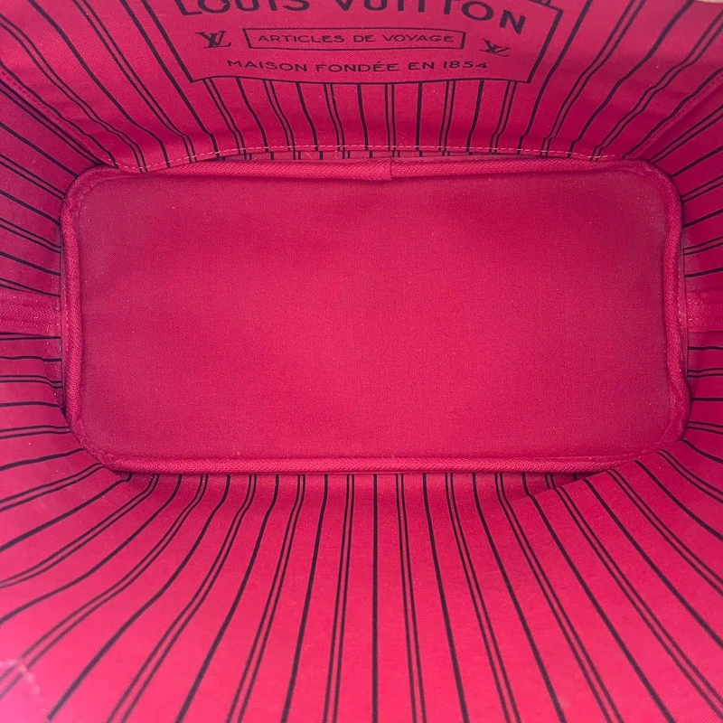 Louis Vuitton neverfull MM monogram cerise SAC DE LUXE DE SECONDE MAIN AUTHENTIQUE. PETITE MAROQUINERIE DE LUXE. ENTRUPY CERTIFICATE
