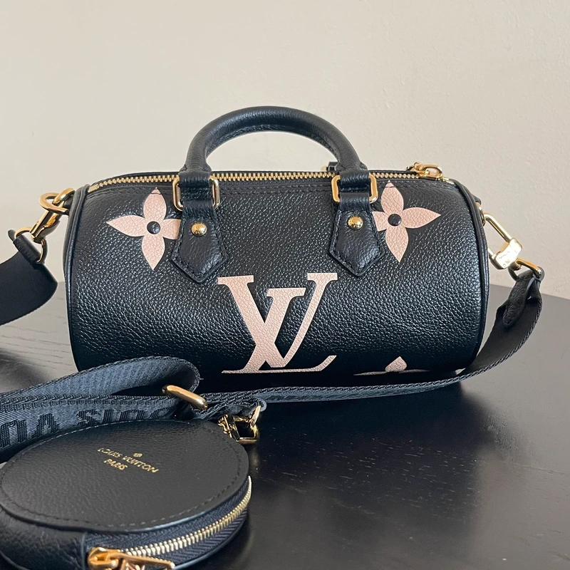Louis Vuitton papillon BB cuir monogram empreinte bicolore SAC DE LUXE DE SECONDE MAIN AUTHENTIQUE. PETITE MAROQUINERIE DE LUXE. ENTRUPY CERTIFICATE