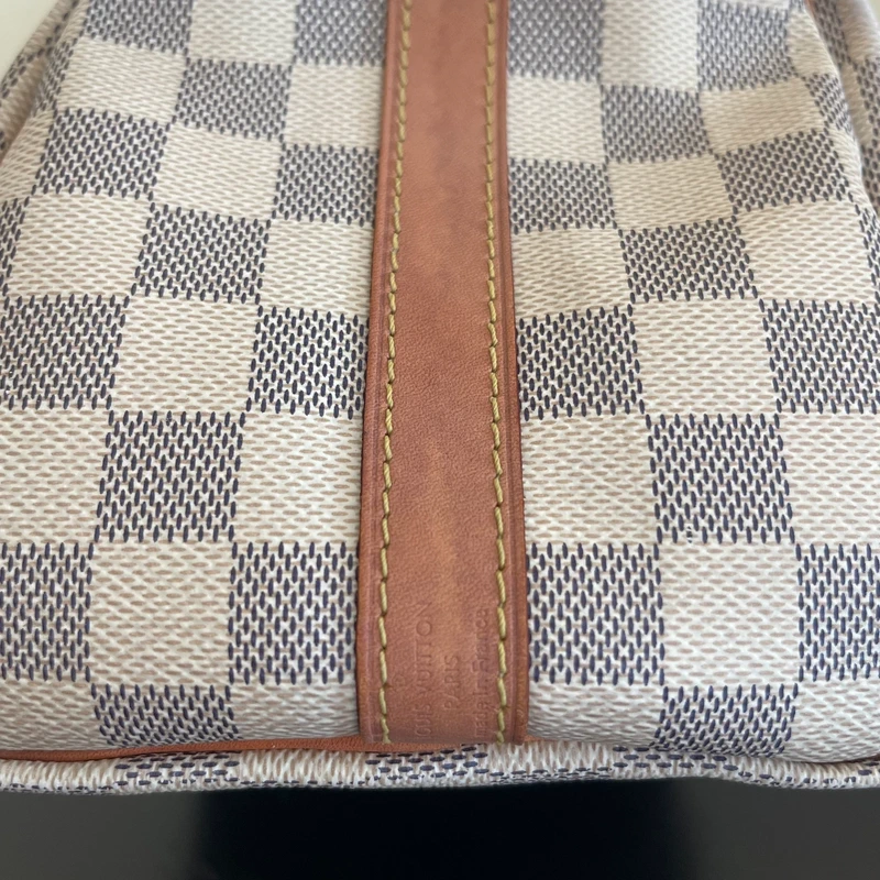 Louis Vuitton speedy 25 bandoulière damier azur SAC DE LUXE DE SECONDE MAIN AUTHENTIQUE. PETITE MAROQUINERIE DE LUXE. ENTRUPY CERTIFICATE