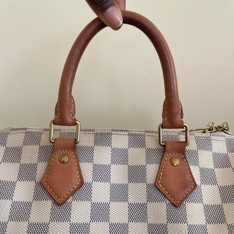Louis Vuitton speedy 25 bandoulière damier azur SAC DE LUXE DE SECONDE MAIN AUTHENTIQUE. PETITE MAROQUINERIE DE LUXE. ENTRUPY CERTIFICATE