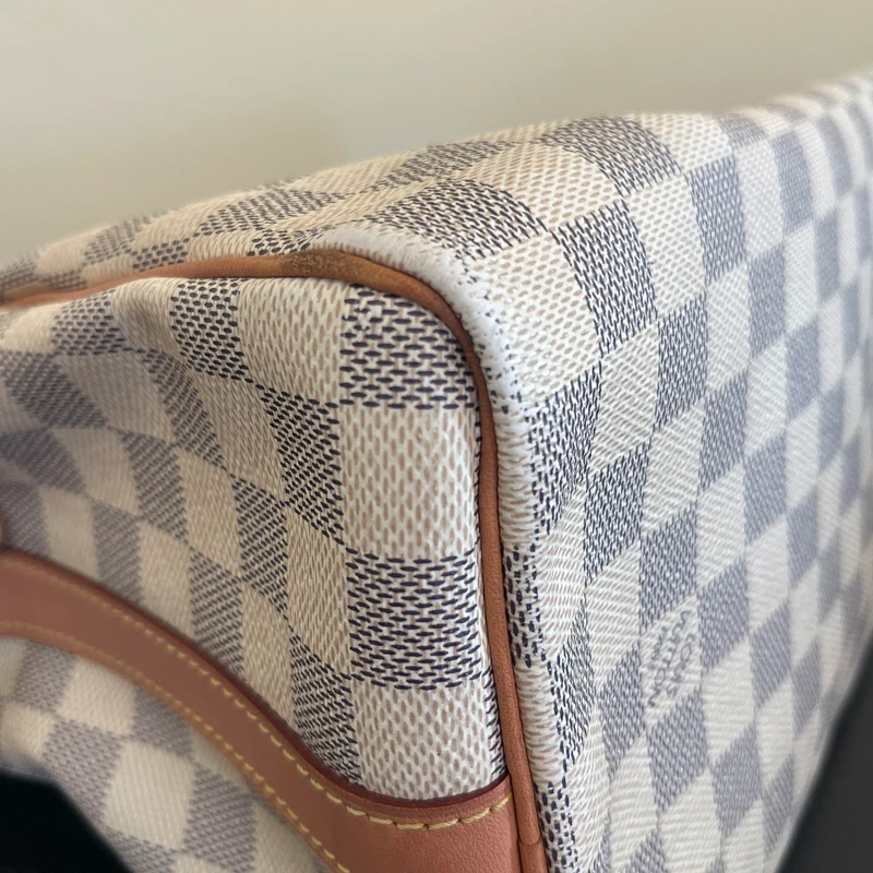 Louis Vuitton speedy 25 bandoulière damier azur SAC DE LUXE DE SECONDE MAIN AUTHENTIQUE. PETITE MAROQUINERIE DE LUXE. ENTRUPY CERTIFICATE