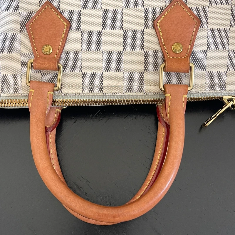 Louis Vuitton speedy 25 bandoulière damier azur SAC DE LUXE DE SECONDE MAIN AUTHENTIQUE. PETITE MAROQUINERIE DE LUXE. ENTRUPY CERTIFICATE