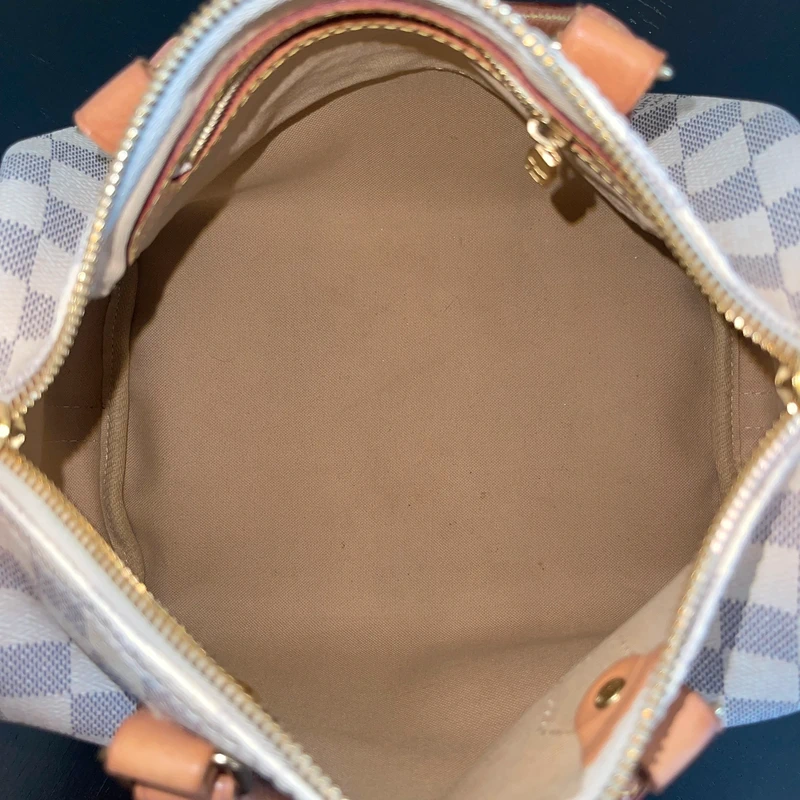 Louis Vuitton speedy 25 bandoulière damier azur SAC DE LUXE DE SECONDE MAIN AUTHENTIQUE. PETITE MAROQUINERIE DE LUXE. ENTRUPY CERTIFICATE
