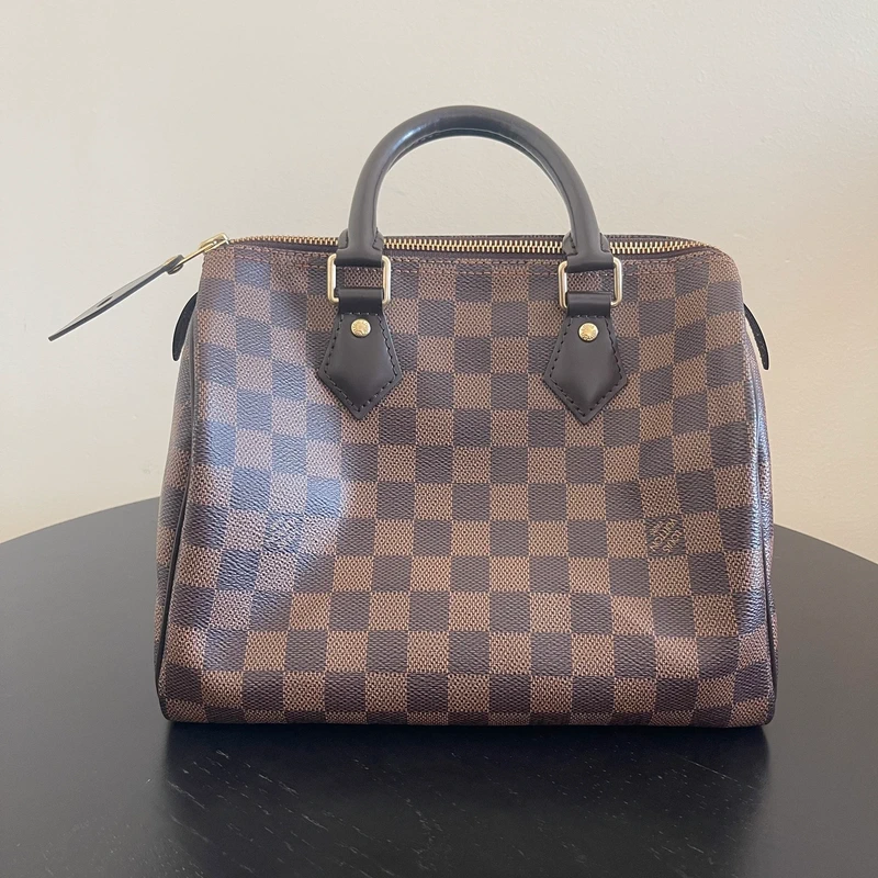 Louis Vuitton speedy 25 damier ébène SAC DE LUXE DE SECONDE MAIN AUTHENTIQUE. PETITE MAROQUINERIE DE LUXE. ENTRUPY CERTIFICATE