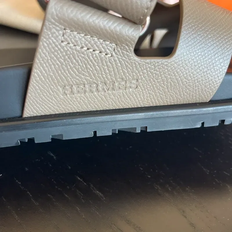 HERMES sandales Chypre en cuir étoupe 39 - détail du produit 7