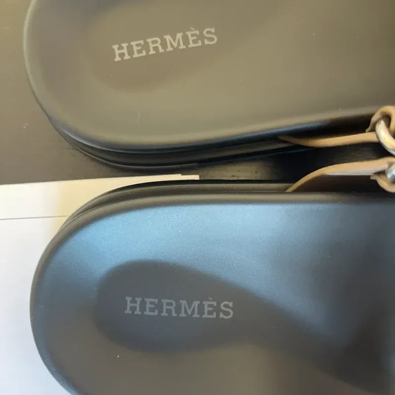 HERMES sandales Chypre en cuir étoupe 39 - détail du produit 19